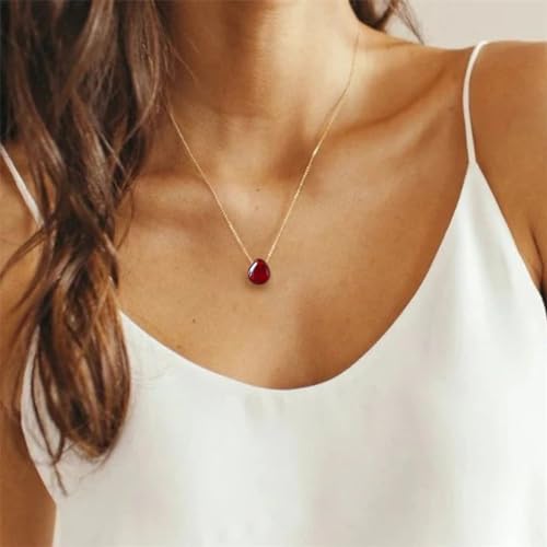 Joxevyia Carnelian Necklace Red Carnelian Raw Stone Healing Crystals Necklace Tear Drop Gemstone Pendant Necklace for Women Anniversary Birthday Valentines for Her2