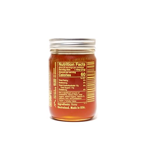 Miel Cruda y Sin Filtrar de Alfalfa en Frasco de Vidrio 12oz miniatura 2