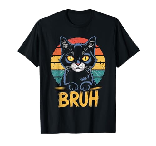 Funny Cat Bruh For Teens Boys Girls Men Women Vintage Retro T-Shirt