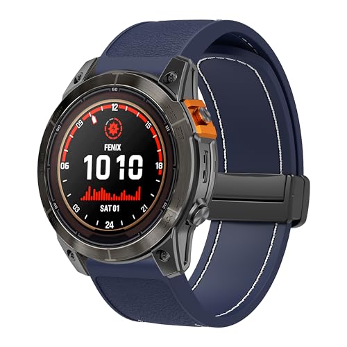 CZhkg 22mm Silicona Línea de Coches Correa de Reloj para Garmin Tactix 8 47mm AMOLED Strap, Wristband Correa Pulsera Deportiva Bands Correa Brazalete para Garmin Fenix ​​​​8 47mm (Blue white)