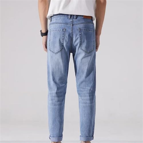 Men's Stretch Jeans – Slim Straight Blue Denim Pants, Casual Cowboys Trousers for Spring Fall3