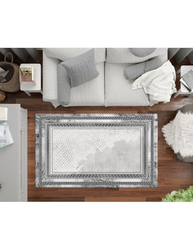 Tapis NAJAT gris grand format 160x230 robuste et doux