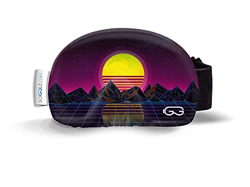 Soggle Ski Protective Microfibre Cover for Ski Goggles (One Size), Colour: Structure Digital Moon Violet