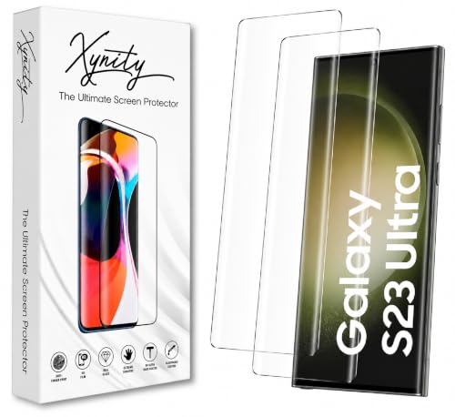 Image of Xynity Ultra Curved UV Tempered Glass for Samsung Galaxy S23 Ultra (Pack of 2) - Full Curved Screen Coverage with Easy Installation Kit