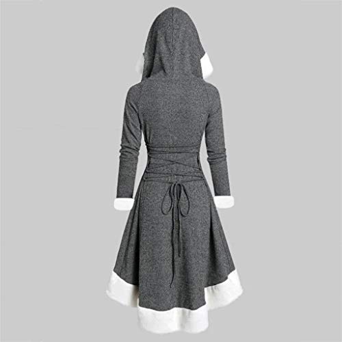 Robe à capuche d'hiver en patchwork doux pour les sorties décontractées - 7