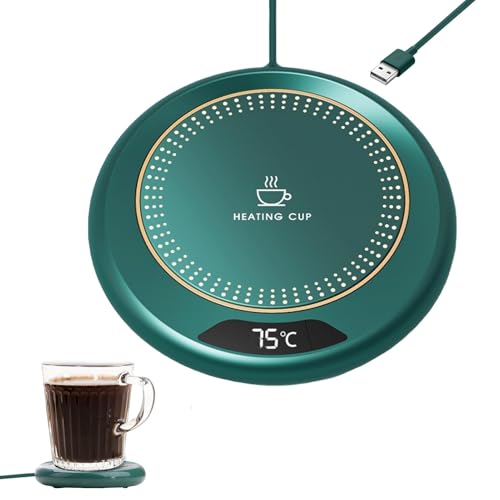 Calentador de tazas de café ajustable con 3 ajustes de temperatura a 75 ℃, portátil alimentado por USB, 8 horas, apagado automático, control táctil inteligente, calentador de café USB para escritorio,