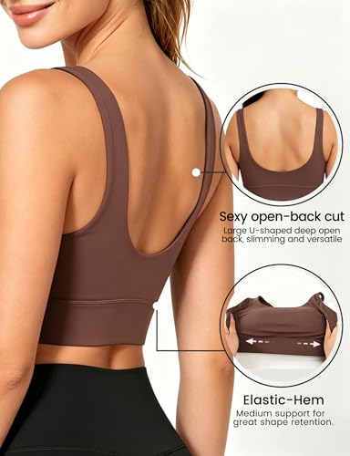 Image of Buauty Sports Bras for Women, High Support Sport Bra Workout Built in Bra Scoop Neck U Back Yoga Sports Bra