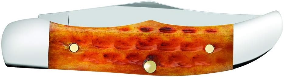 Crazy Clearance Case Cutlery 7398 Pocket Worn Harvest Orange Bone Corn Cob Jig Pocket Hunter (61165 SS)