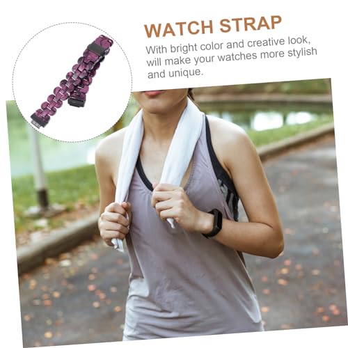 Lurrose Modern Resin Watch Band for HR/Inspire 2 Adjustable Lightweight Strap Versatile Accessory Black4