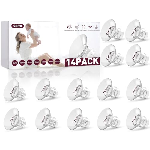 Image of Flange Inserts 14PCS 13/15/17/18/19/20/21mm,Compatible with Momcozy S12 Pro/S9 Pro/S12/S9 Wearable Breastpump Cup,for Medela/Spectra/Bellaaby/TSRETE 24mm Shields/Flanges, BPA Free Inserts.