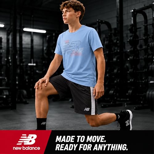 Image of New Balance Boys Short Sets - 2 Piece Active Performance Athletic Shirt and Kids Basketball Gym Shorts for Boys (8-12)