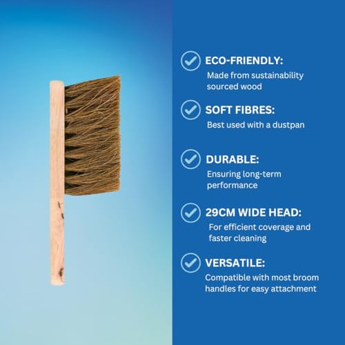 Image of Elliott Natural Coconut Fibre FSC Certified Hand Brush with Soft Bristles - Heavy Duty, Ideal for Indoor use, Homes, Kitchens and Spring Cleaning