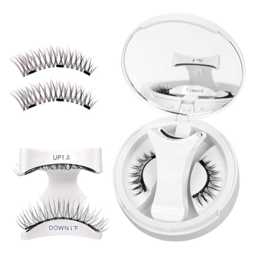YOFDALCiglia finte magnetiche naturali con morsetto, ciglia finte senza colla, facili da indossare e rimuovere (B)