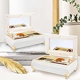 WSAMJIN Ballerina Music Box With Mirror, Elegant Musical Jewelry Box Ballet Dancing Girl Music Box with Melody Trinkets Jewelry Storage Case for Girls Women Home Decoration Gifts (Pearly White) - Image 7