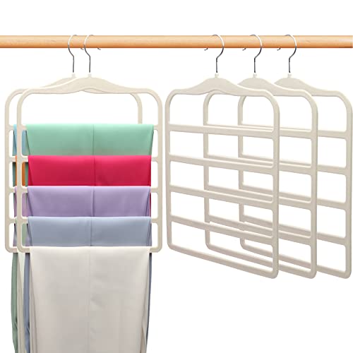 Closet Organizers and Storage,5 Pack Velvet Pants-Hangers-Space-Saving,Non Silp 5 Tier Organization-and-Storage Clothes-Hanger for College-Dorm-Room-Essentials,Closet-Organizer for Jeans Scarf Hanger