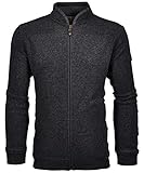 Seitentaschen Ragman Herren Sweat-Cardigan mit Stehkragen und Zip