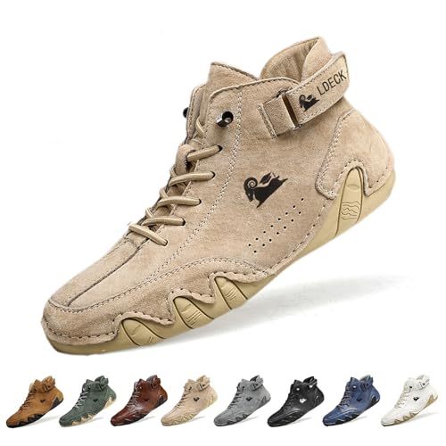 Overhil1s Men's Handmade Suede High Boots, Waterproof Lightweight Non-Slip Unisex Outdoor Breathable Beck Shoes for Hiking, Camping & Driving Barefoot ShoesBarefoot Shoes(Caqui,43 EU) Overhil1s Men's Handmade Suede High Boots, Waterproof Lightweight Non-Slip Unisex Outdoor Breathable Beck Shoes for Hiking, Camping & Driving Barefoot ShoesBarefoot Shoes(Caqui,43 EU)