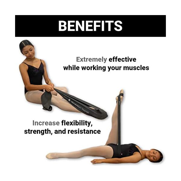 La-Esmeralda-Stretch-Bands-Set-of-2-for-Ballet-Dancers-Gymnastics-Resistance-Bands-to-Improve-Flexibility-Splitting-and-Strenght-3-Colors-Gift-Box-Instruction-Booklet-Carry-Bag-Including Stretch Bands set of 2 for Ballet, Dancers, Gymnastics .Resistance bands to Improve Flexibility, Splitting and Strenght. 3 Colors, Gift box, Instruction booklet, carry bag Including. (Black Set of 2)
