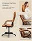 SONGMICS Bürostuhl, Gaming Stuhl, Schreibtischstuhl, ergonomischer Chefsessel, drehbar und höhenverstellbar, Arbeitsstation, mit Rollen, karamellbraun OBG022K01, 7370(112-122) cm