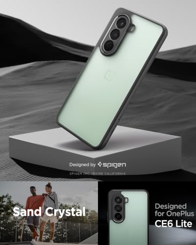 Image of Spigen Essential Sand Crystal for OnePlus Nord CE6 Lite Case [Transparent] [Black Bumper] OnePlus Nord CE 6 Lite Back Cover | TPU+PC - Matte Black