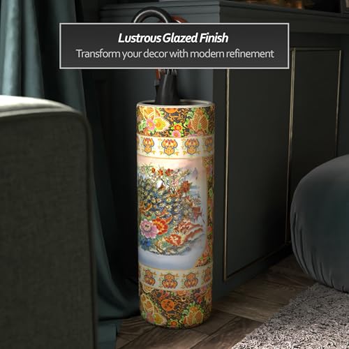 Red Lantern 24" Satsuma Peacock Porcelain Umbrella Stand by Red Lantern - Image 5