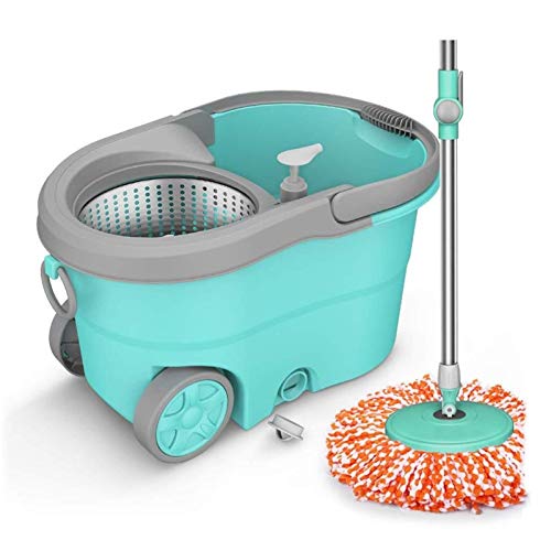 MUMUWUSG Spinning mop Multifunction Spin Mop, Manual Household Mop, Rotary Automatic Dehydration, Living Room/Bedroom/Kitchen/Bathroom Spin mop (Color : Green)