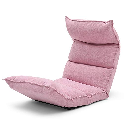 Floor Seat Lazy Sofa Balcony Bay Window Chair Adjustable Floor Sofa Home Leisure Armchair Single L130×W53cm Floor Sofa (Color : Pink)