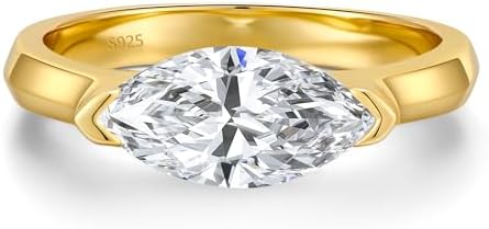 2CT Engagement Ring for Women Marquise Cut 925 Sterling Silver AA...