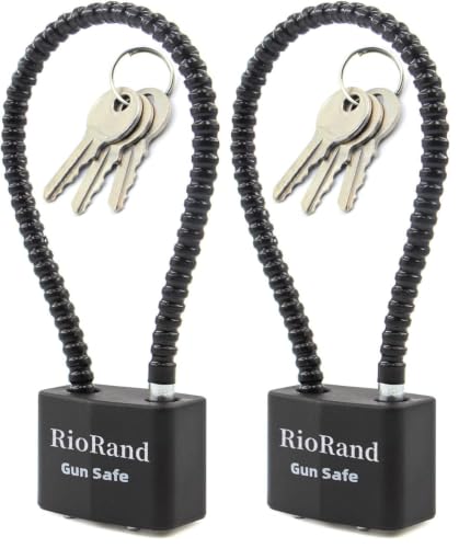Image of RioRand Keyed Alike Cable Gun Lock 8.5 inch & 15 inch, Safety Lock Compatible with Pistols, Rifles & Shotguns for Home & Firearm Storage