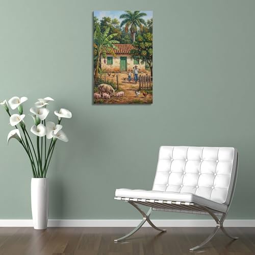 Décoration murale affiche paysage rural rétro et tableau grand format - 5
