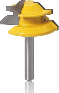Bestgle 45 Degree Lock Miter Router Bit, 1/4 Inch Shank Locking Miter Router Bit for Furniture Oblique Tenon Interface DIY Making Woodworking Tenon Milling Cutter Tool, 1/2 Inch Stock 1-3/8 Inch Diameter