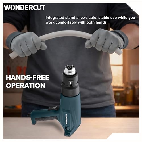 Image of WONDERCUT 2000W, WC-HG-2000-B Heavy Duty Heat Gun | Dual Temperature 230C /600C | Hot Air Blower for Paint Removal, Shrink Wrapping, Plastic Bending & DIY Applications