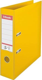 Esselte 162510 - Archivadores para hojas A4 (con palanca, 5 unidades), color amarillo Lomo 75 mm