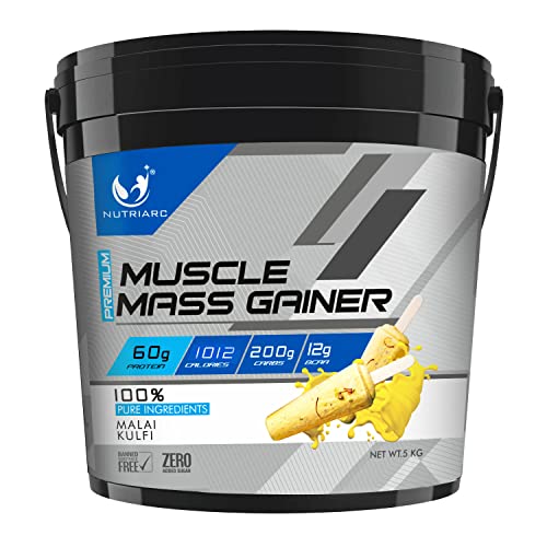 Nutriarc Premium Muscle Mass Gainer 5Kg, 1012 Calories, 60gm Whey ...