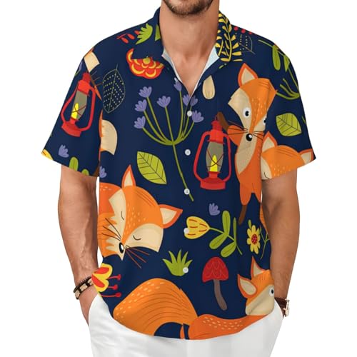 Chemise renard homme à manches courtes : le style floral et décontracté