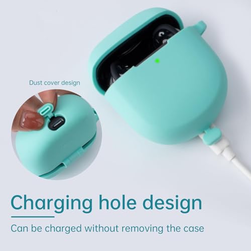 Image of Protective Silicone Cover Compatible with Bose QuietComfort Earbuds II 2022 / QuietComfort Ultra 2023 / QuietComfort Ultra 2nd Gen Charging Case (Earbuds & Charging Case not Included) Light Blue