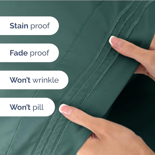 Image of King Size 4 Piece Sheet Set - Ultra Soft & Cooling Bed Sheets - Dusty Teal
