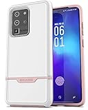 Encased Protective Galaxy S20 Ultra Case Pink (2020 Rebel Armor) Military Grade Heavy Duty Full Body Cover (Samsung S20 Ultra) White/Pink