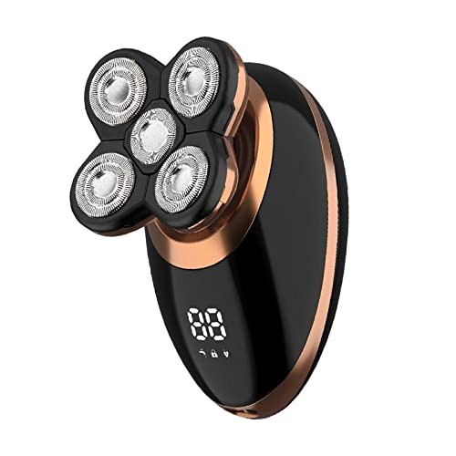 Maquinilla de afeitar eléctrica 5 en 1 para hombres, con cabeza calva, recortadora de pelo y pantalla LCD
