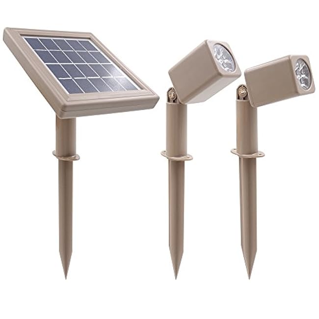 HEX 30X Twin Solar Spotlight Warm White LED Waterproof Dimmable Dusk to Dawn for Outdoor Garden Yard Landscape Pathway Downlight Uplight