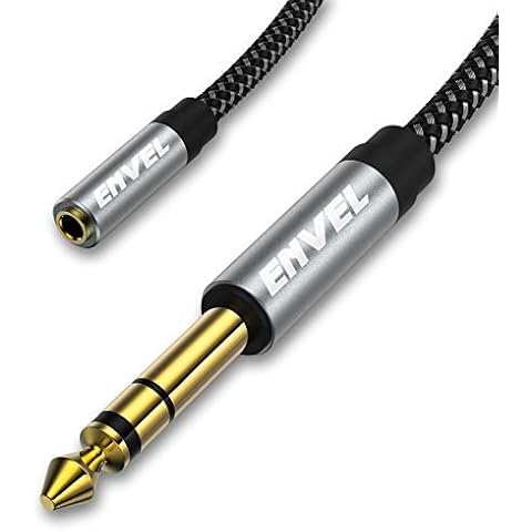 ENVEL 6.35mm 1/4 to 3.5mm Headphone Adapter,TRS 1/4 Male to 3.5mm 1/8 Female Stereo Audio Adapter Gold Plated (Grey) Cover