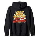 pig dad mom talk superpower - grande nero felpa con cappuccio