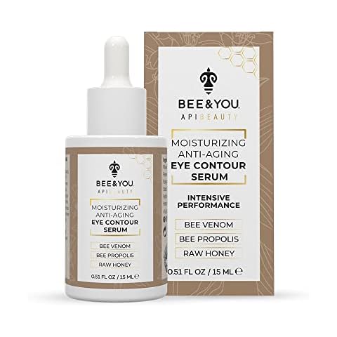 BEE and YOU Eye Serum, Anti Aging, Anti Wrinkle Serum 100% Natural with Bee Venom, Propolis Extract, Raw Honey, Hyaluronic Acid, For Dark Circles Under Eye Treatment and Puffiness, Skin Care, 15ml Cover
