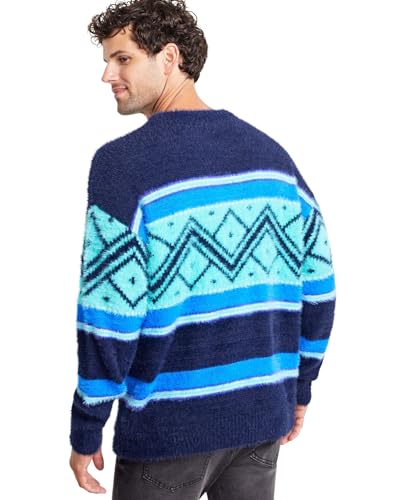 Holiday Lane Men's Fair Isle Crewneck Long-Sleeve Sweater