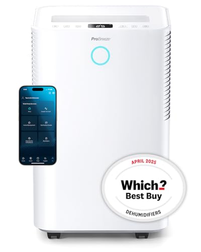 Pro Breeze 20L OmniDry WiFi Dehumidifier WHICH? Best Buy Award WINNER Automatic Humidity Sensor & Display Sleep Mode 24Hr Timer Laundry Drying Continuous Drainage Smart App