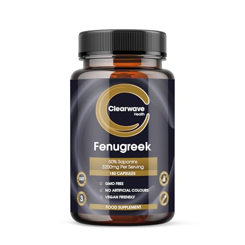 Clearwave Health Fenugreek Capsules, 180 Vegan, 3200mg