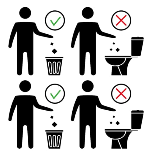 Milisten Adesivi per Wc Segnali di Avvertimento Bagno 2 Pezzi 20x30 Cm Adesivi per Sedili Water Autoadesivi per Decorazione Pareti e Superfici Lisce in Bagni Pubblici e Domestici