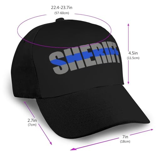 Sheriff Thin Blue Line Unisex Classic Adjustable Curved Brim Baseball Cap, Trucker Hat2
