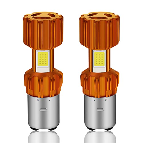 GLL 2pcs Bianco BA20D LED Lampadine COB 18W H616 Alta/Anabbagliante Motociclo Faro Anteriore Lampadine