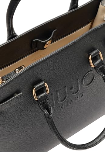 Liu Jo Borsa A Mano Halona, Similpelle Nera, 32 X 26,5 X 15,5 Cm, Con Tracolla Regolabile - 6